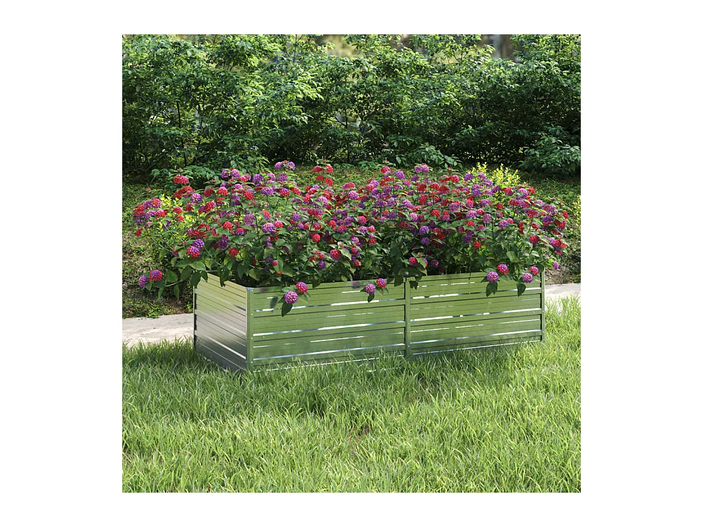 Letto da giardino rialzato 160x80x45 cm Acciaio zincato Argento