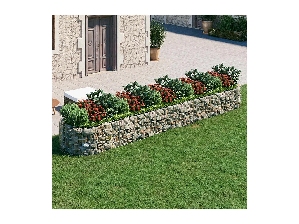 Cama elevada de gaviones de hierro galvanizado 500x100x50 cm