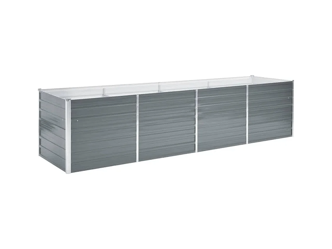 Lit surélevé de jardin Acier galvanisé 320x80x77 cm Gris