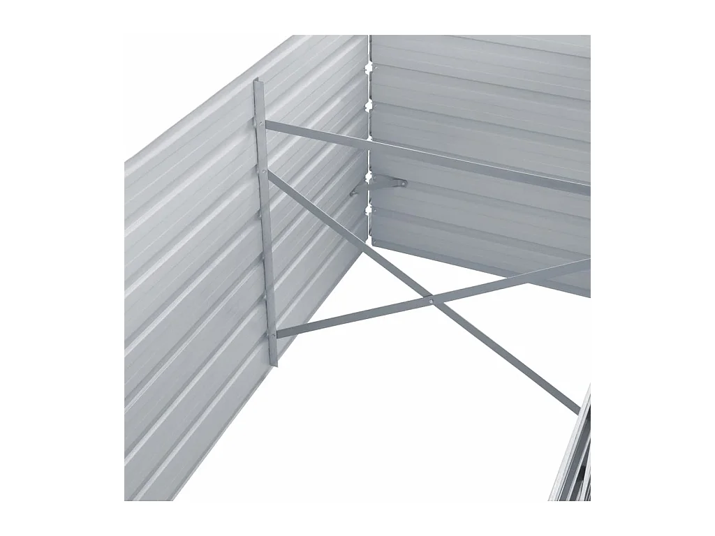 Lit surélevé de jardin Acier galvanisé 320x80x77 cm Gris