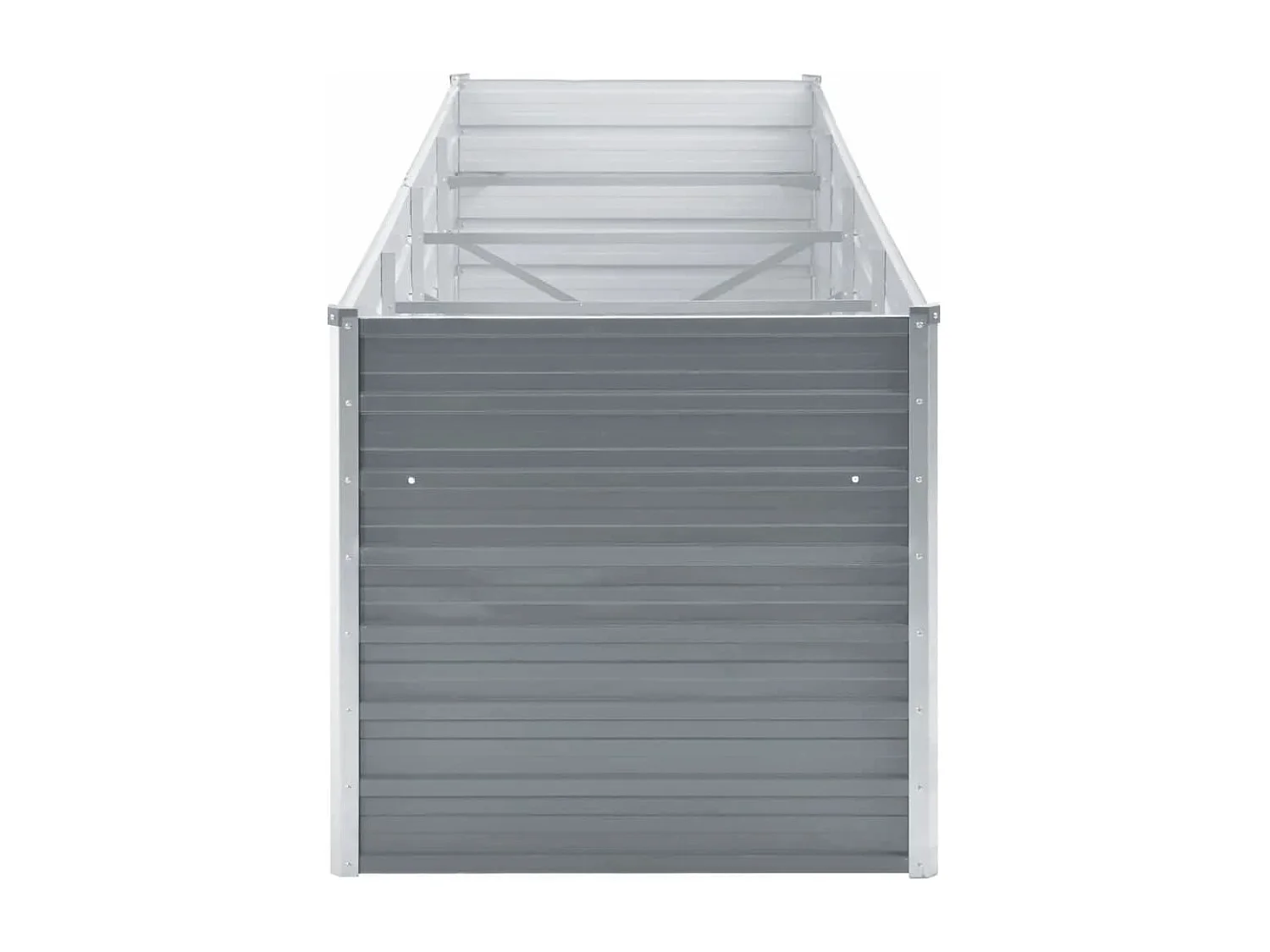 Letto da giardino rialzato in acciaio zincato 320x80x77 cm Grigio