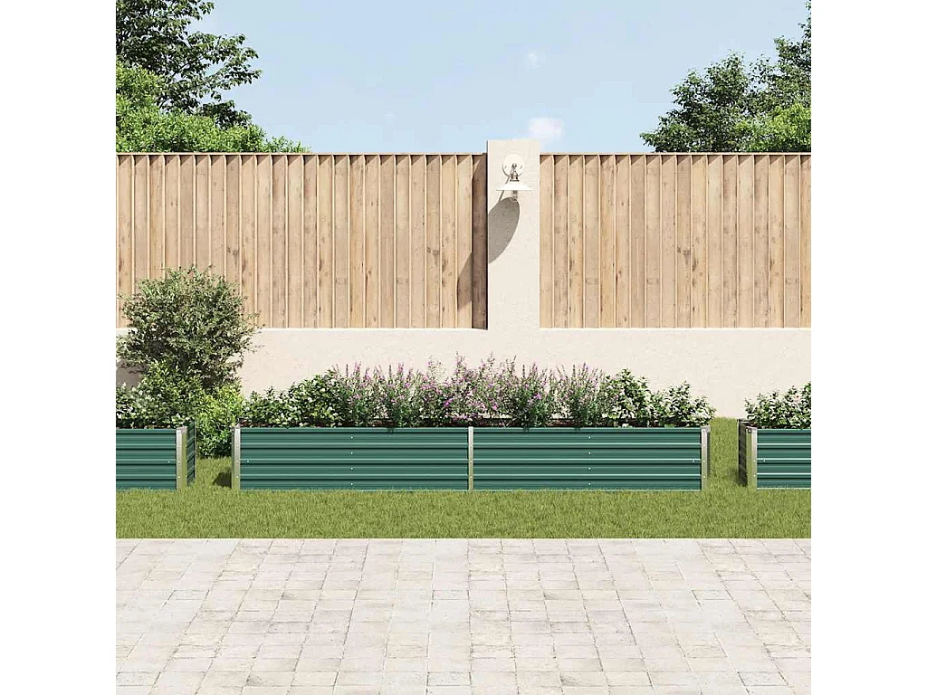 Verhoogd tuinbed Gegalvaniseerd staal 320x40x45 cm Groen