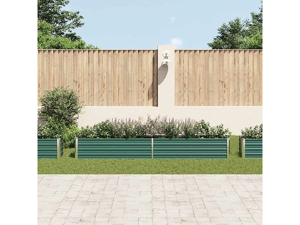 Verhoogd tuinbed Gegalvaniseerd staal 320x40x45 cm Groen