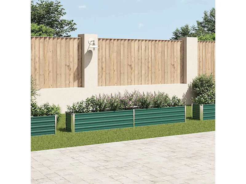 Verhoogd tuinbed Gegalvaniseerd staal 320x40x45 cm Groen
