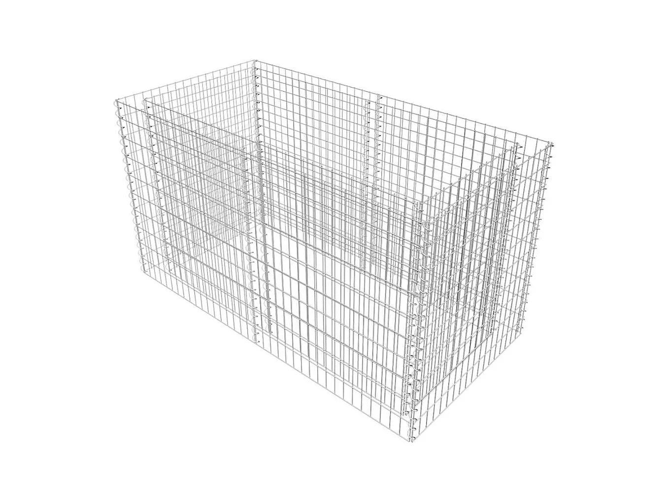 Gabion verhoogde bak Staal 180 x 90 x 100 cm Zilver