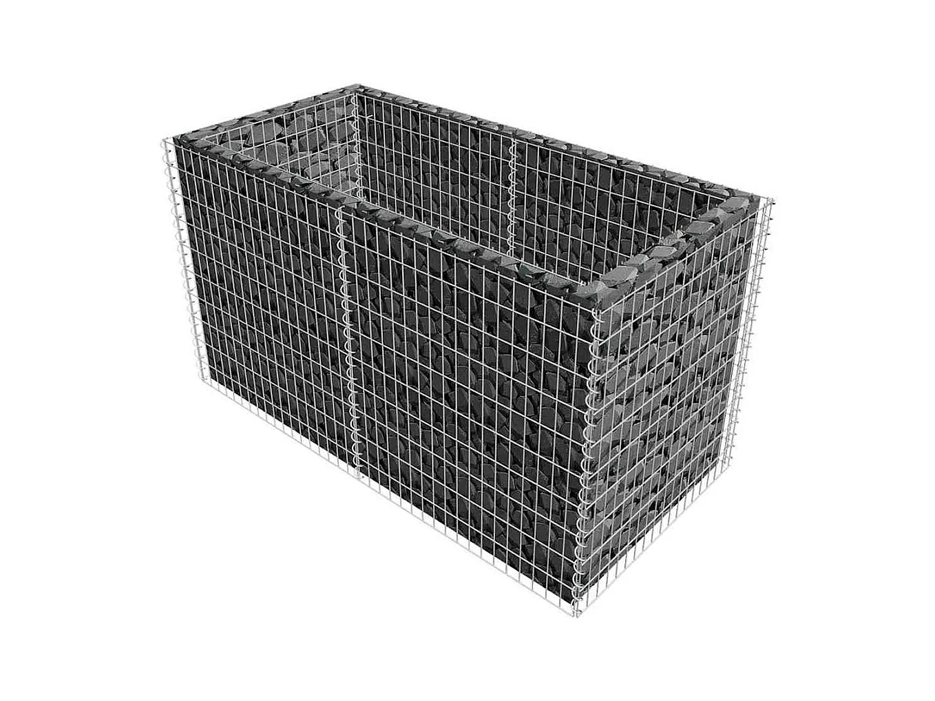 Gabion verhoogde bak Staal 180 x 90 x 100 cm Zilver