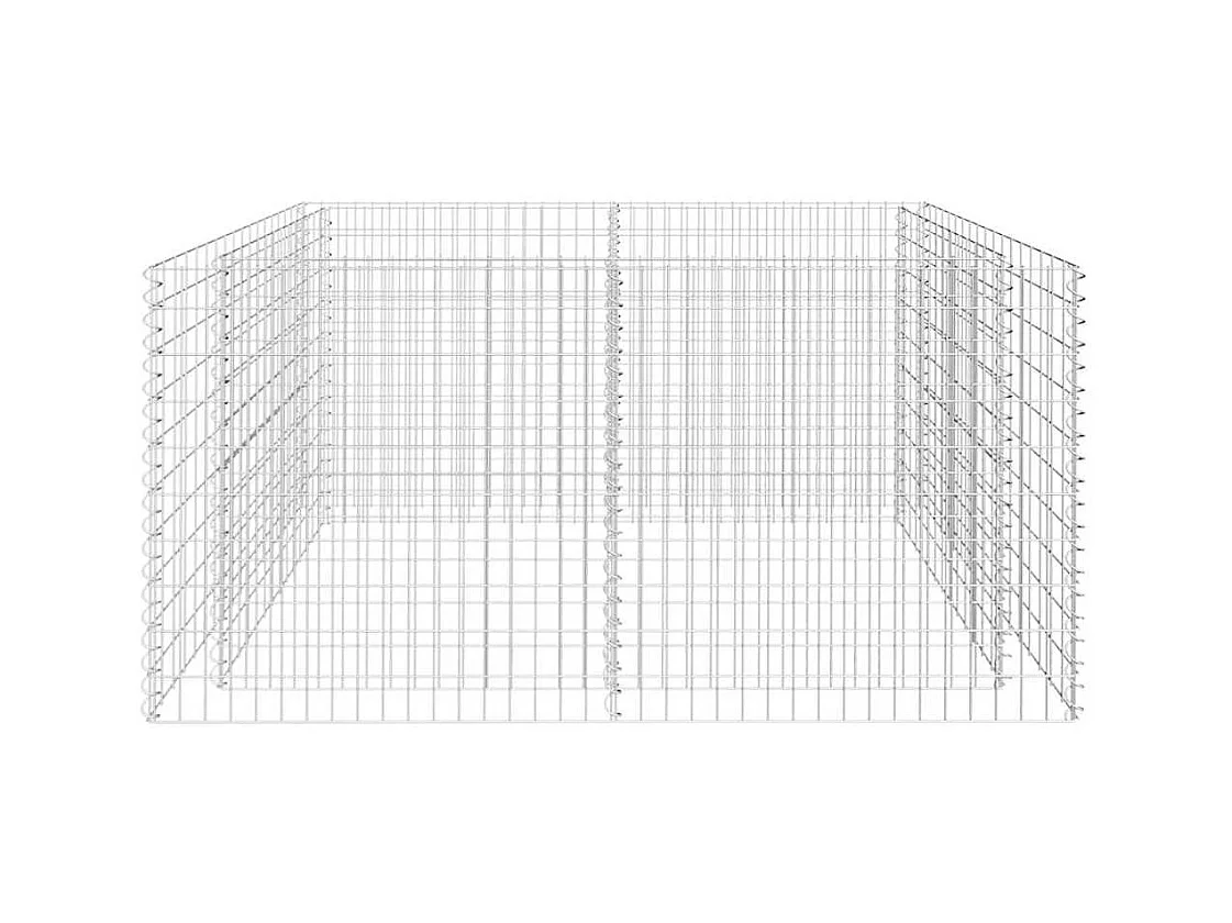 Gabion verhoogde bak Staal 180 x 90 x 100 cm Zilver