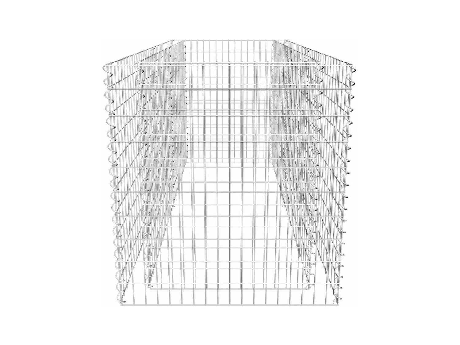 Gabion verhoogde bak Staal 180 x 90 x 100 cm Zilver