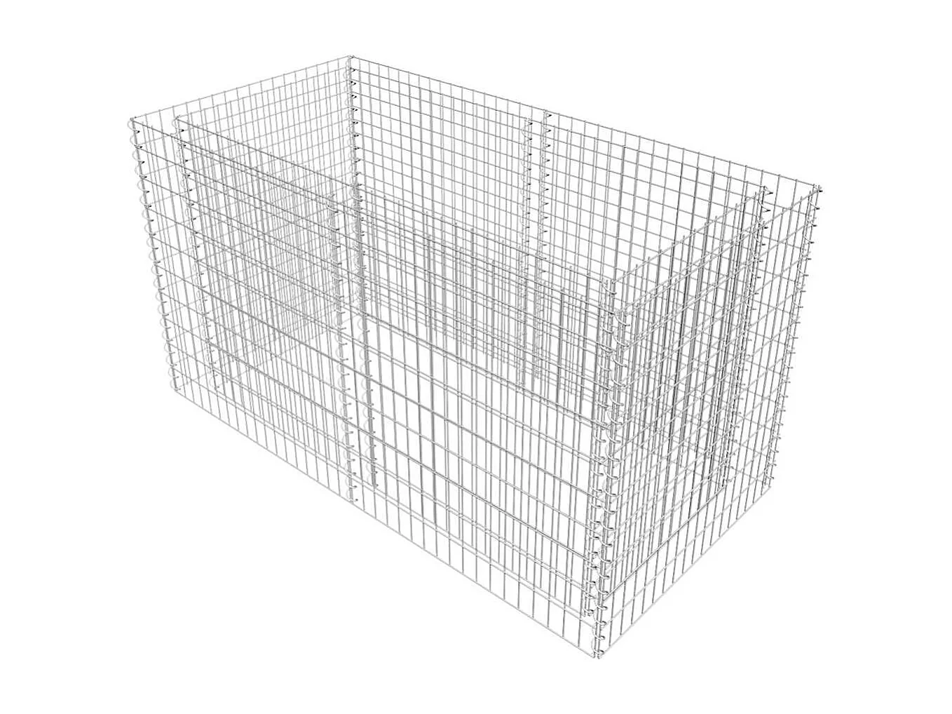 Lit surélevé à gabion Acier 180 x 90 x 100 cm Argenté