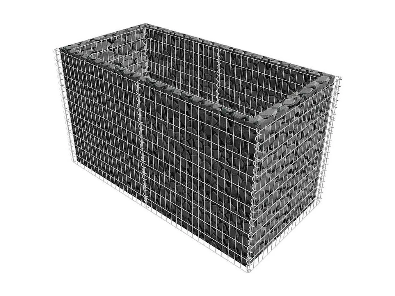 Lit surélevé à gabion Acier 180 x 90 x 100 cm Argenté