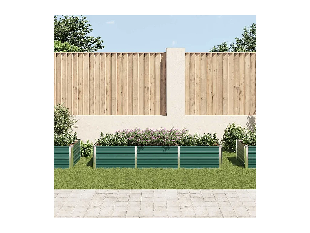 Lit surélevé de jardin Acier galvanisé 240x80x45 cm Vert