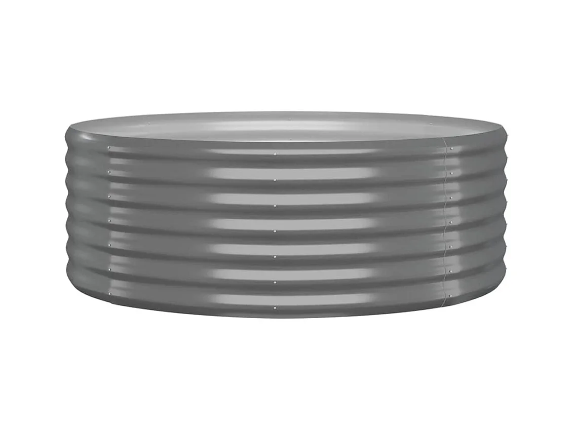 Lit surélevé de jardin Acier enduit de poudre 100x100x36cm gris