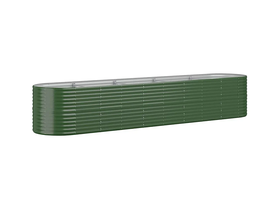 Verhoogd tuinbed gepoedercoat staal 368x80x68 cm groen
