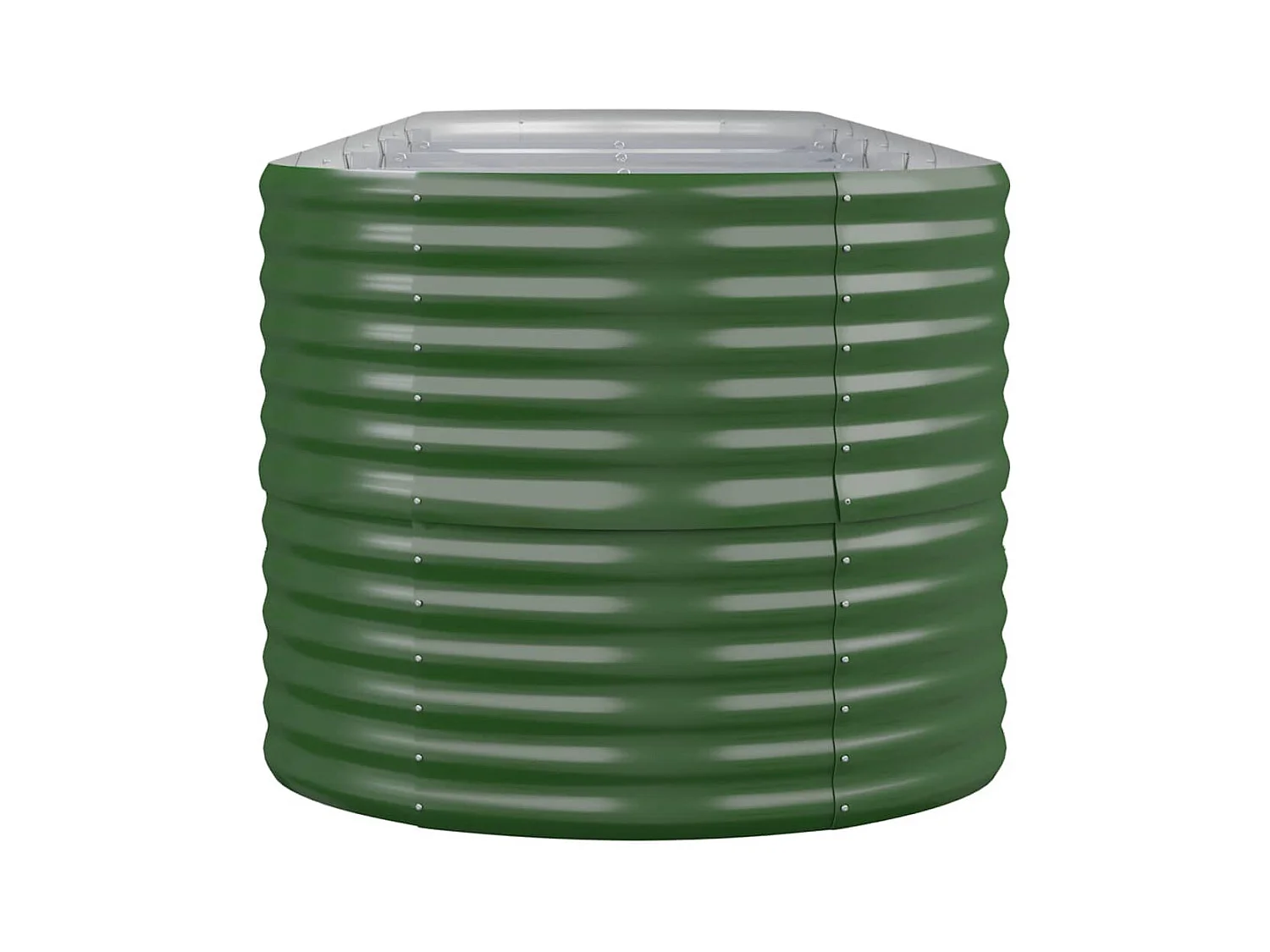 Verhoogd tuinbed gepoedercoat staal 368x80x68 cm groen