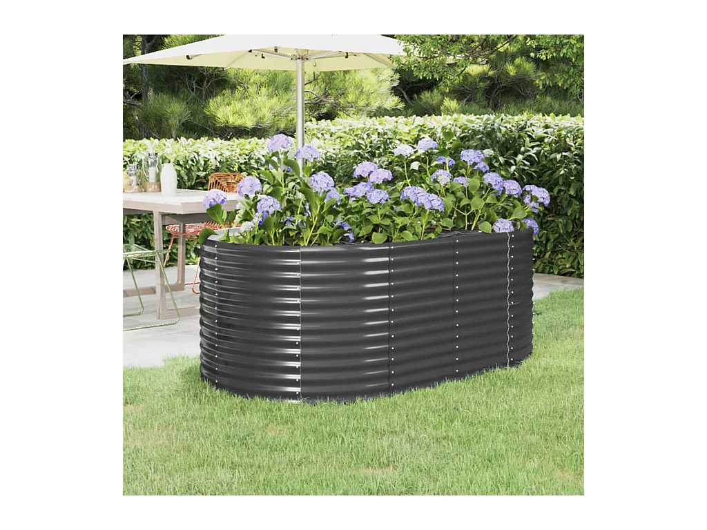 Verhoogd tuinbed gepoedercoat staal antraciet