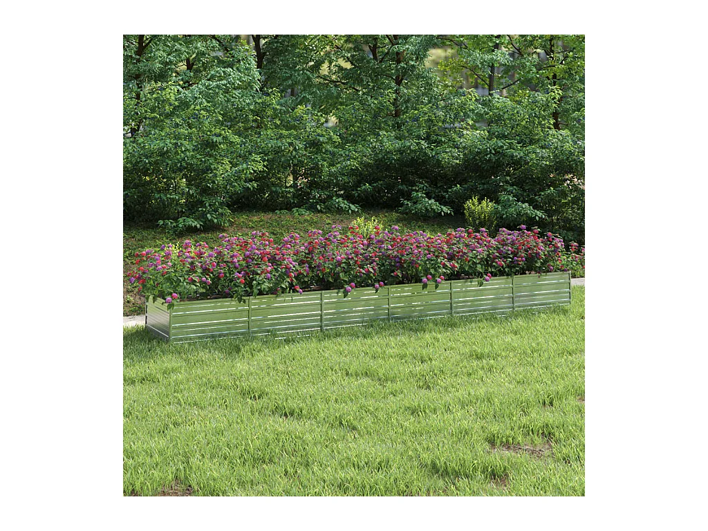 Bancal elevado 480x80x45 cm Acero galvanizado Plata