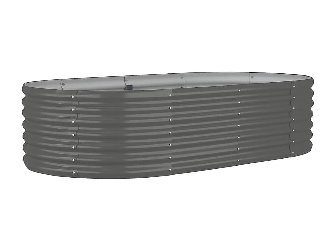 Verhoogd tuinbed gepoedercoat staal 152x80x36 cm grijs