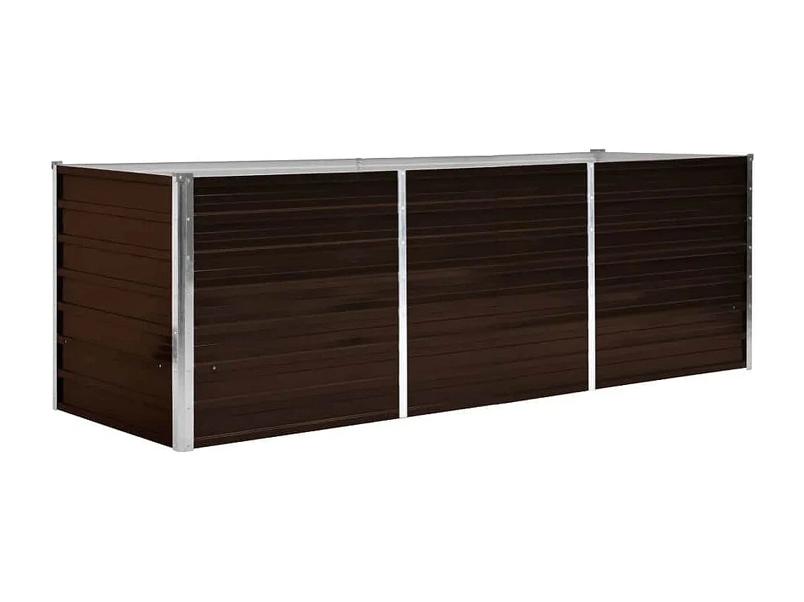 Bancal de jardín elevado marrón 240x80x77 cm de acero galvanizado