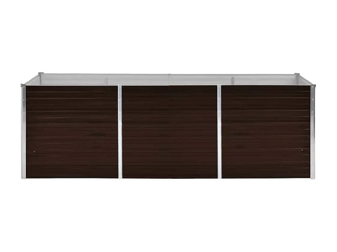 Bancal de jardín elevado marrón 240x80x77 cm de acero galvanizado