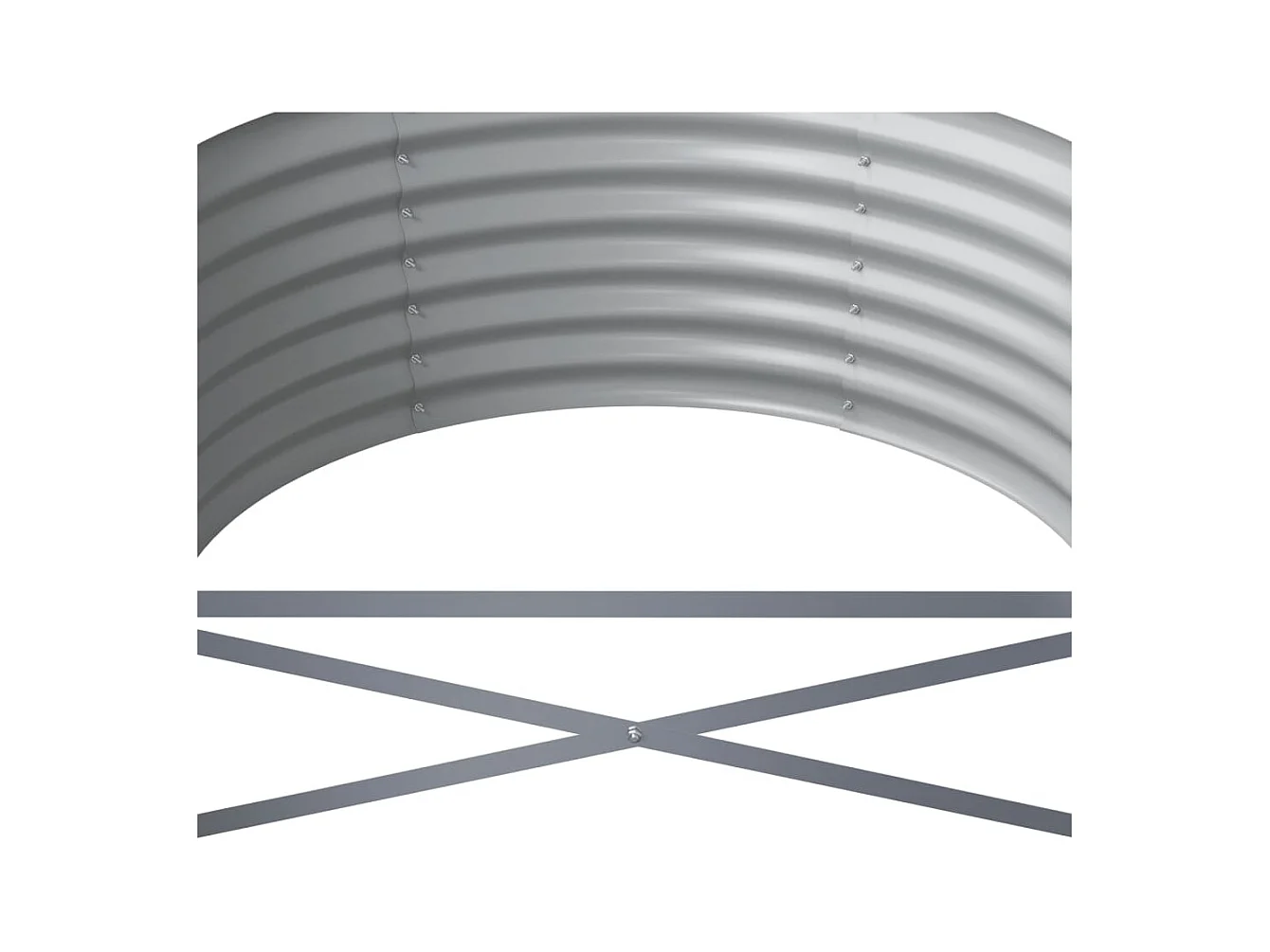 Lit surélevé de jardin Acier enduit de poudre 512x80x36 cm gris