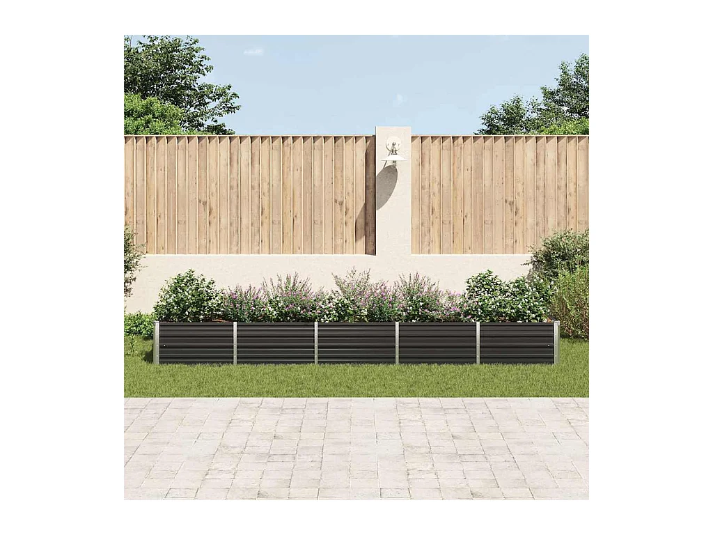 Lit surélevé de jardin Acier galvanisé 400x80x45 cm Anthracite