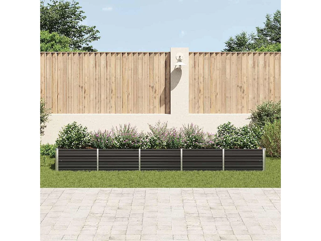 Lit surélevé de jardin Acier galvanisé 400x80x45 cm Anthracite
