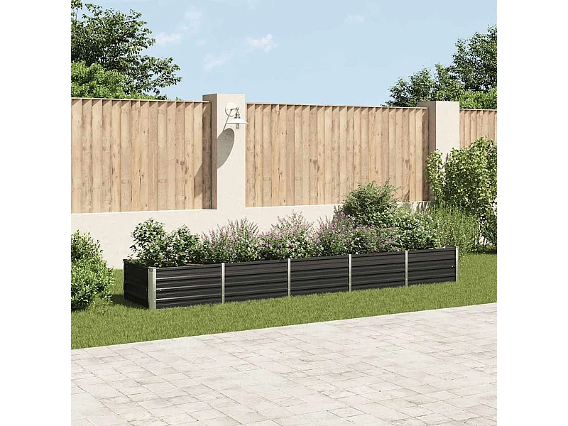 Letto da giardino rialzato in acciaio zincato 400x80x45 cm Antracite