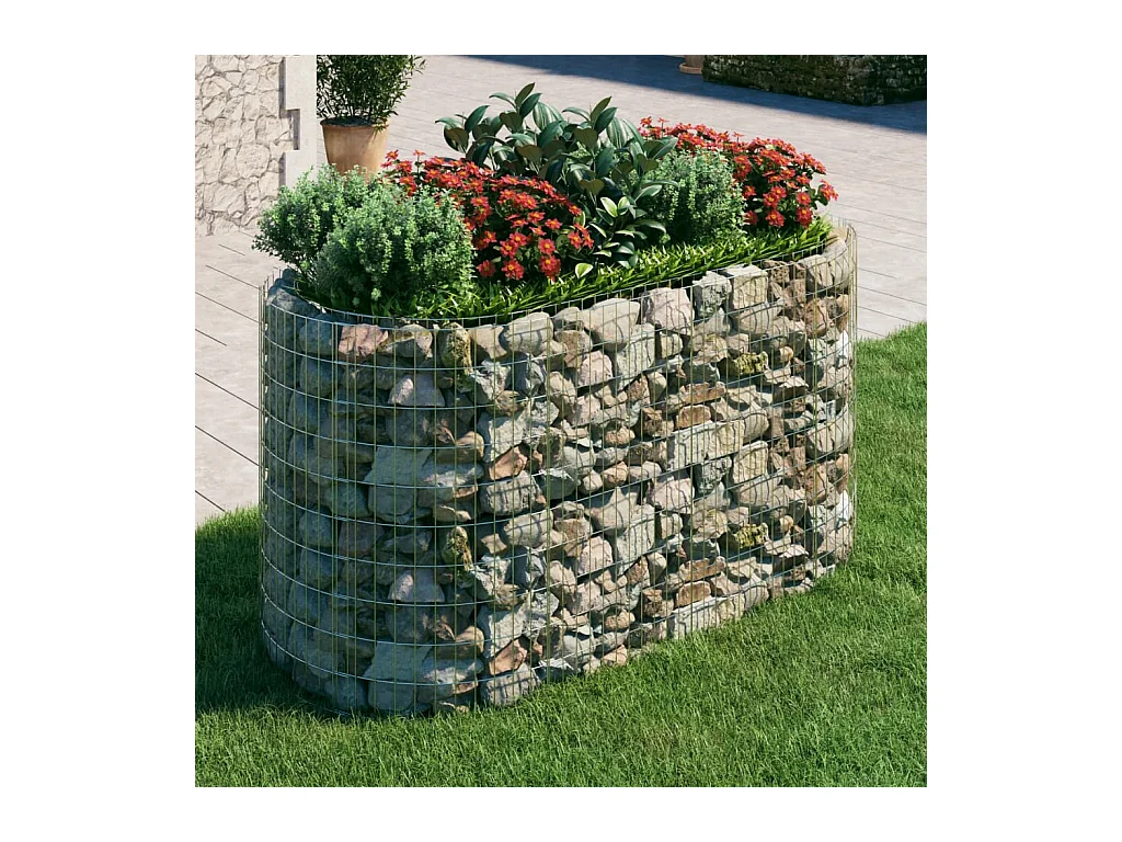 Gabbione letto rialzato in ferro zincato 200x100x100 cm