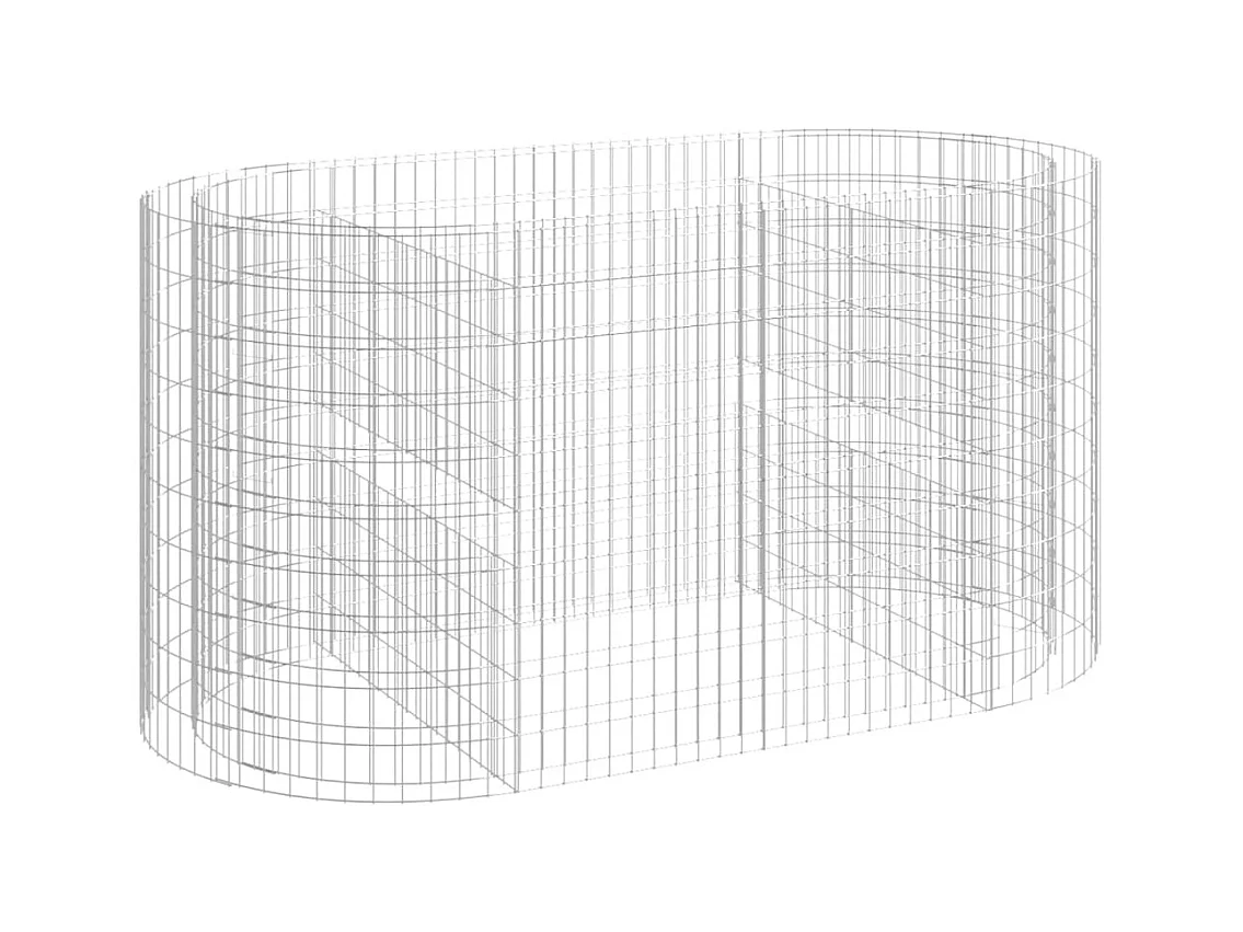 Gabbione letto rialzato in ferro zincato 200x100x100 cm