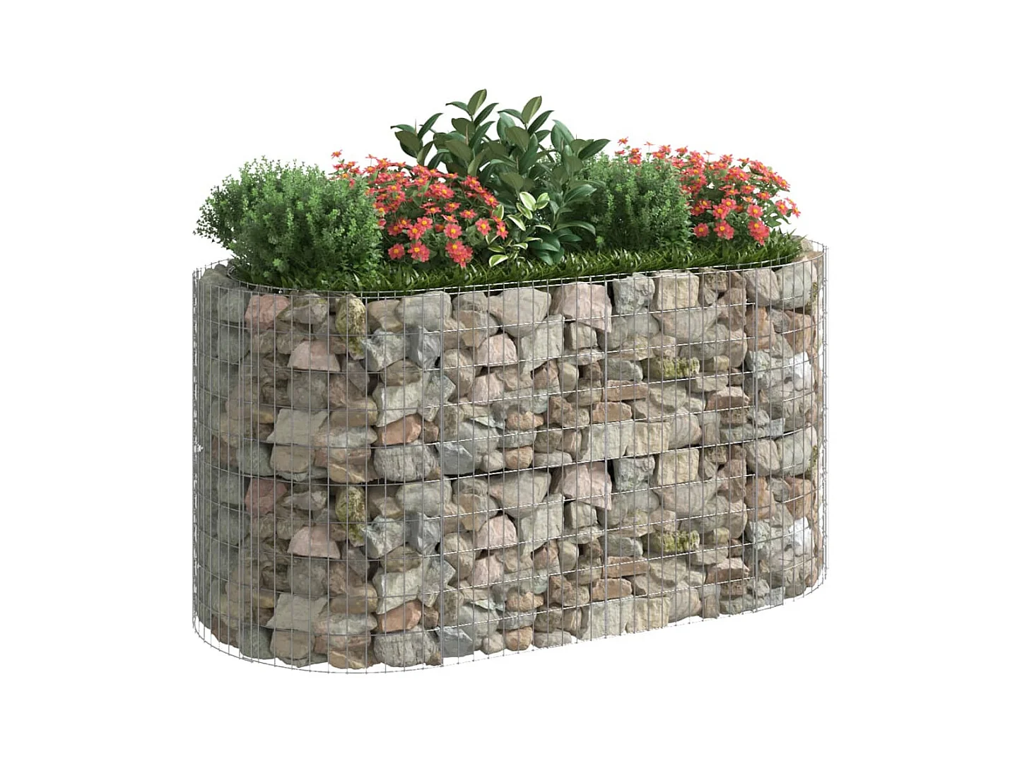 Gabbione letto rialzato in ferro zincato 200x100x100 cm