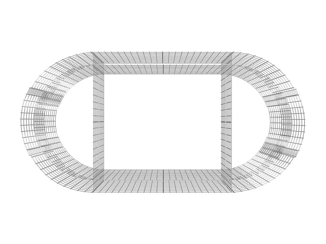 Gabbione letto rialzato in ferro zincato 200x100x100 cm