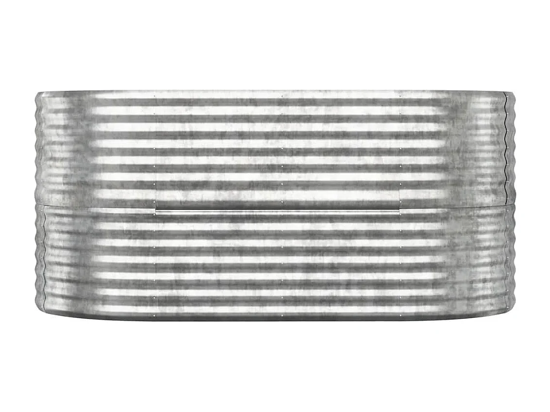 Cama de jardín elevada de acero con recubrimiento en polvo plateado