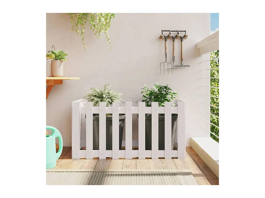 Aiuola rialzata di design con recinzione in pino massello 100x50x50cm