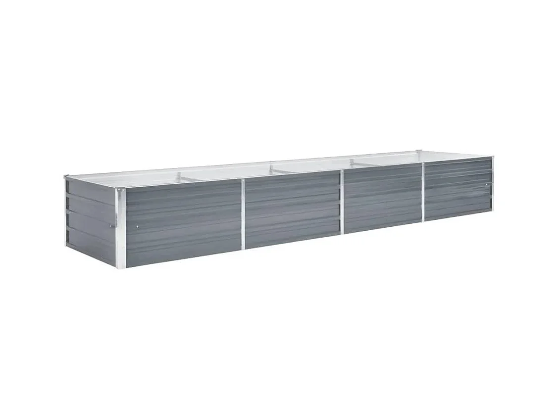 Lit surélevé de jardin Acier galvanisé 320x80x45 cm Gris