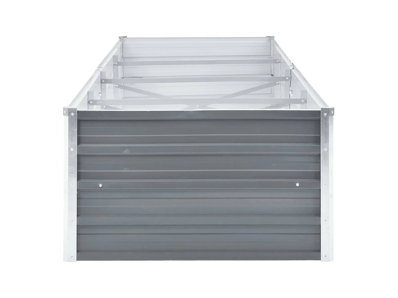 Lit surélevé de jardin Acier galvanisé 320x80x45 cm Gris