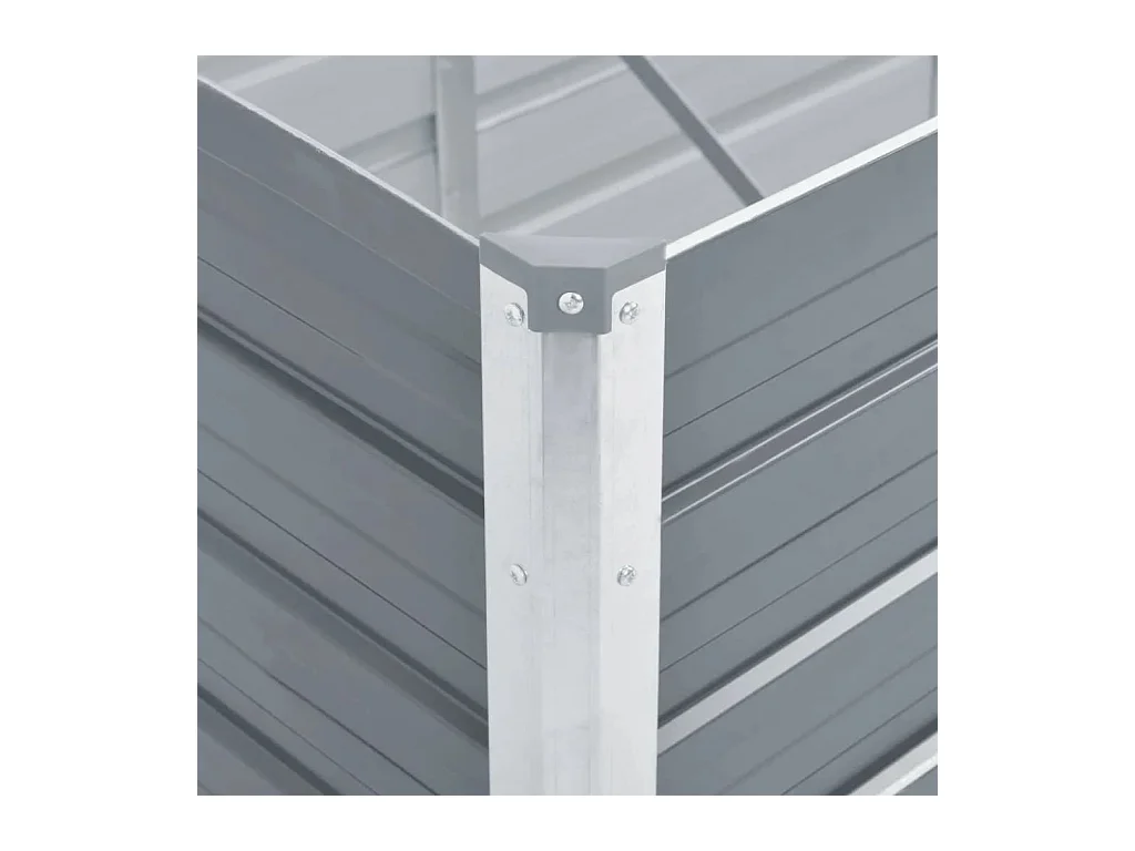 Lit surélevé de jardin Acier galvanisé 320x80x45 cm Gris