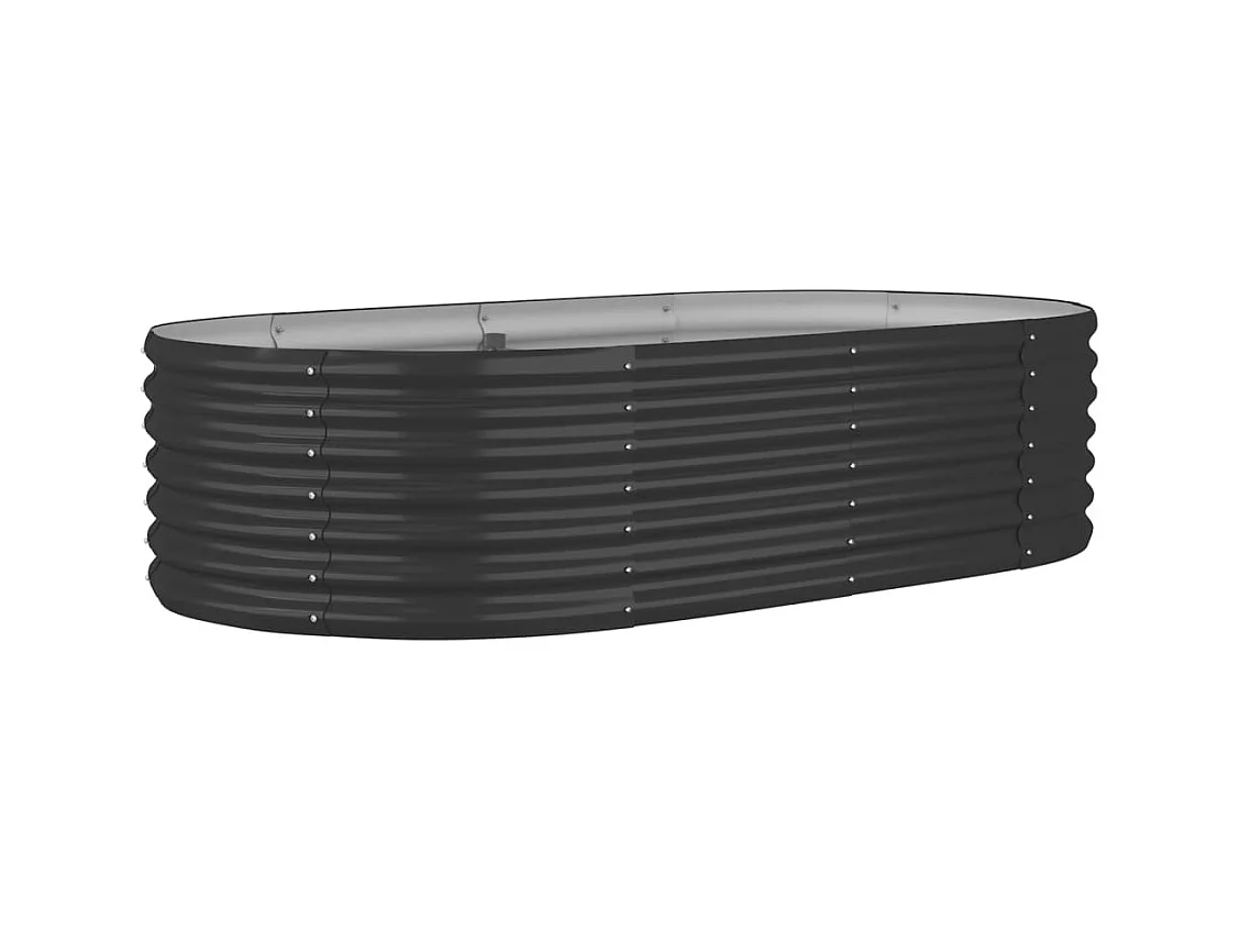 Cama de jardín elevada de acero con recubrimiento en polvo antracita