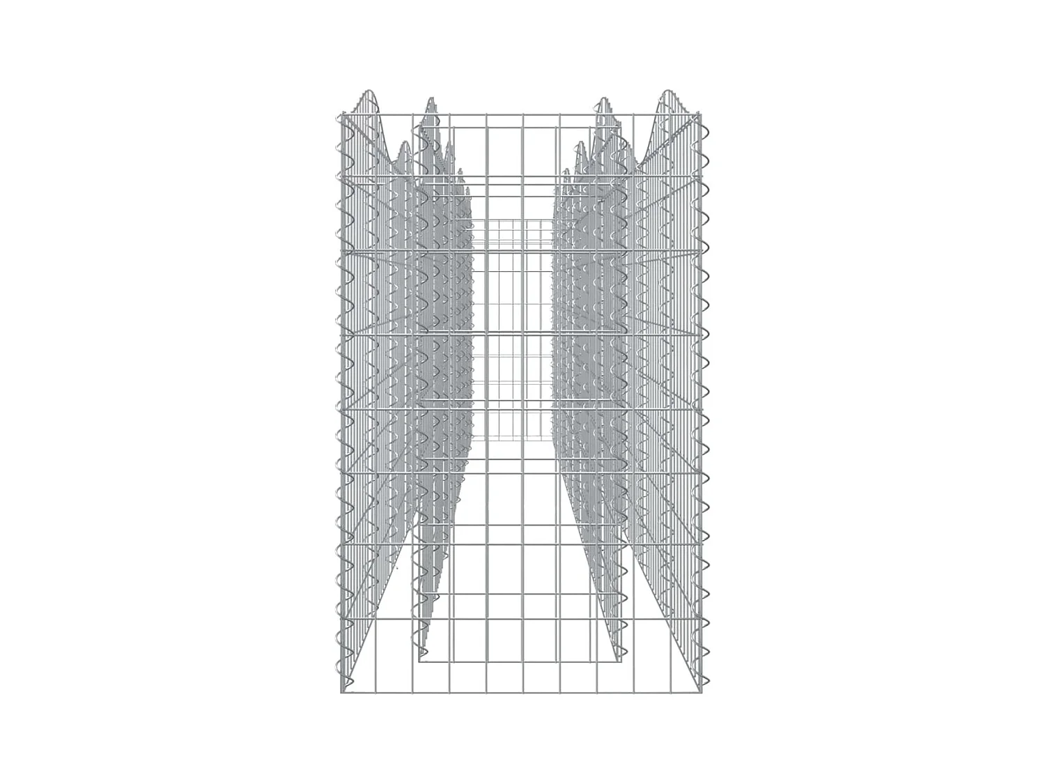 Lit surélevé à gabions arqué 400x50x100 cm Fer galvanisé