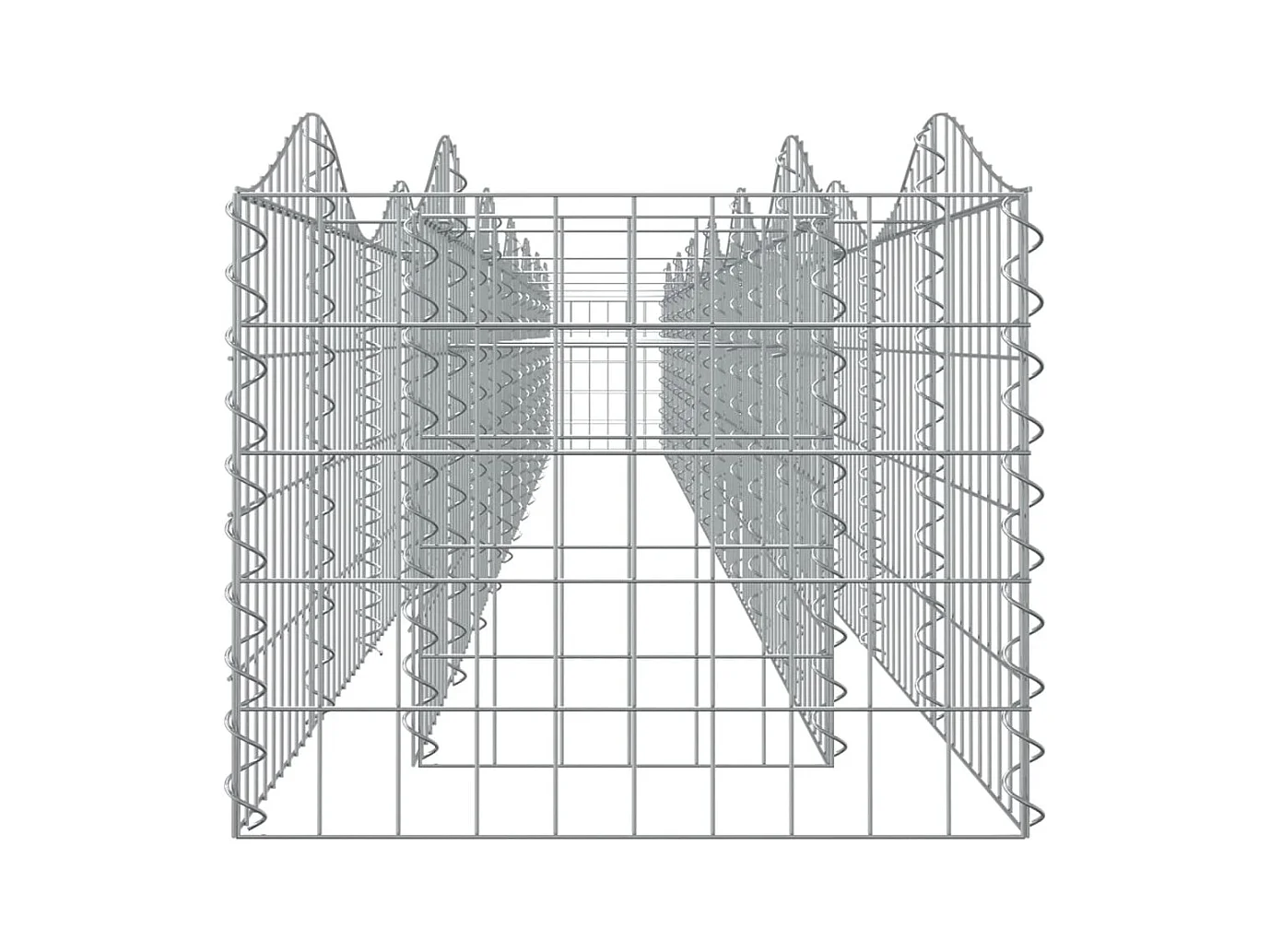 Lit surélevé à gabions arqué 600x50x50 cm Fer galvanisé