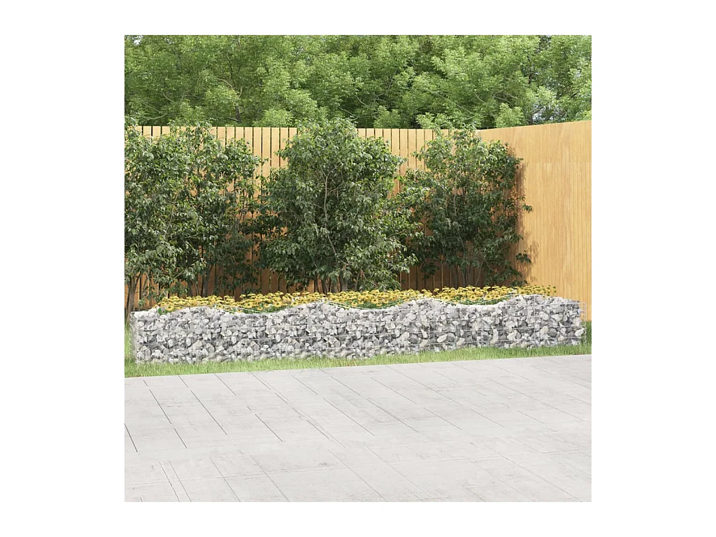 Gewölbtes Gabionen-Hochbeet 400x50x50 cm Verzinktes Eisen