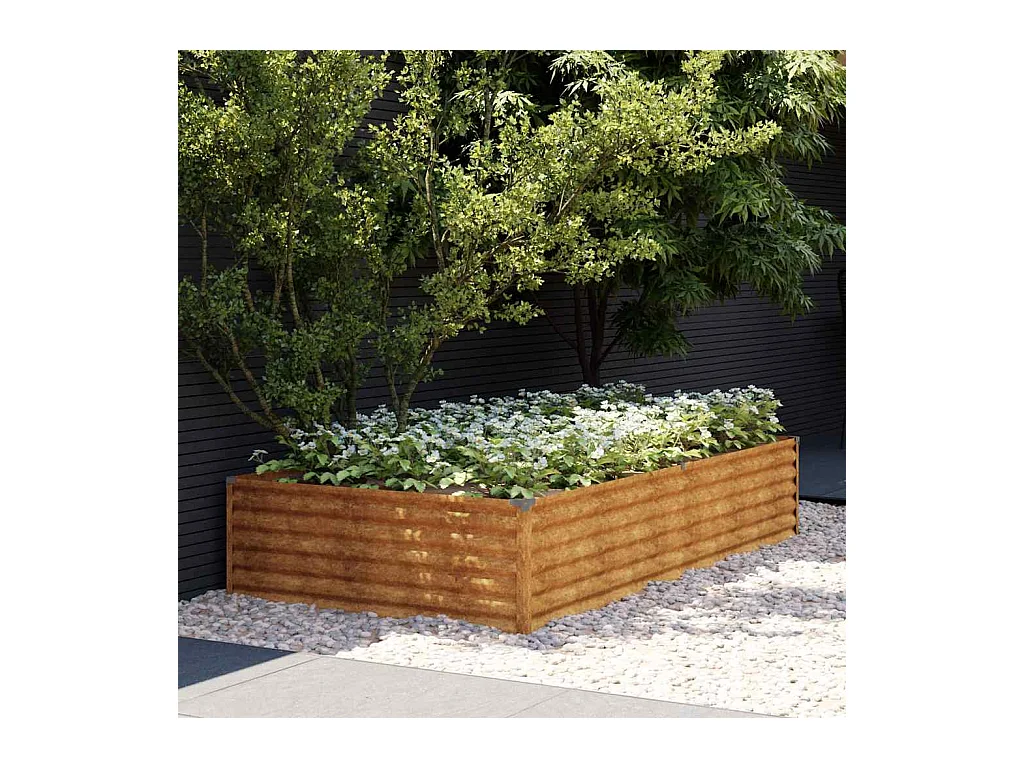 Lit surélevé de jardin 195x100x36 cm acier corten