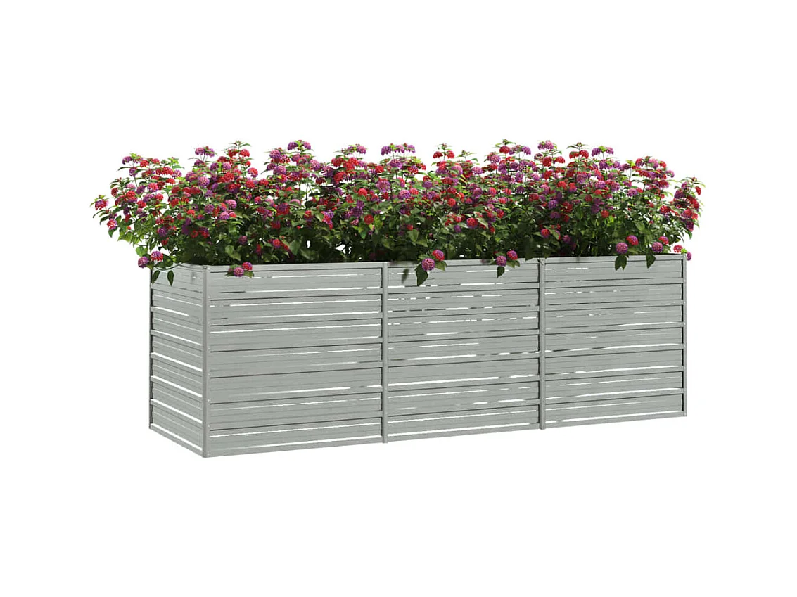 Verhoogd tuinbed 240x80x77 cm Gegalvaniseerd staal Zilver