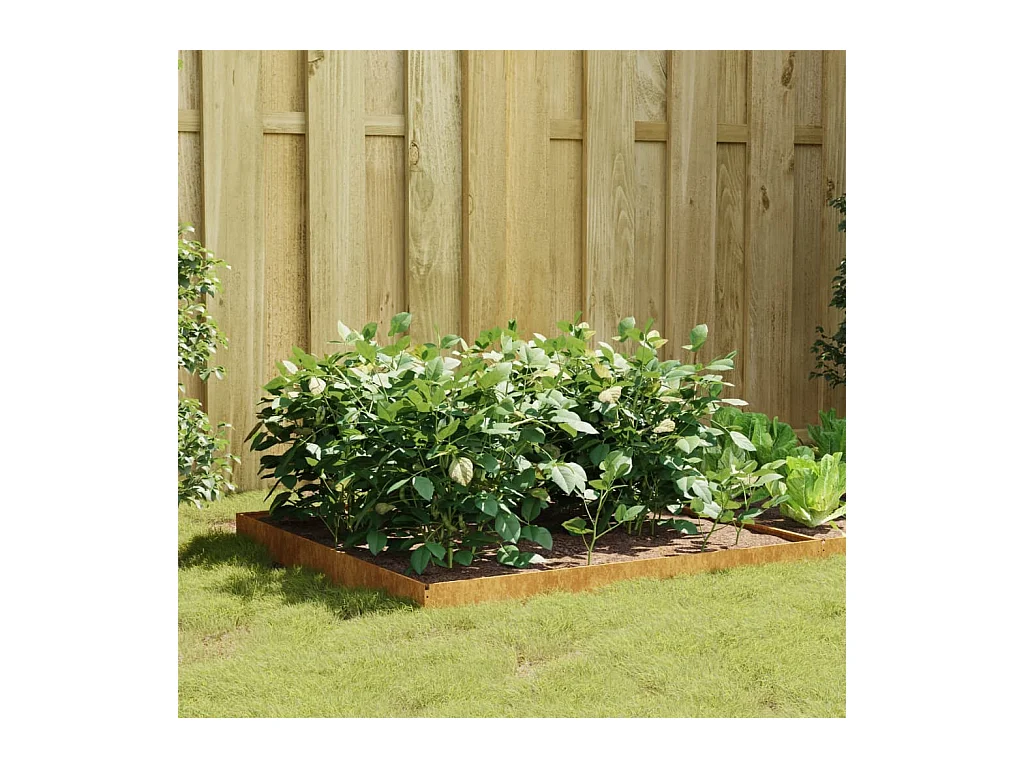 Lit surélevé de jardin 100x100x18,5 cm acier corten