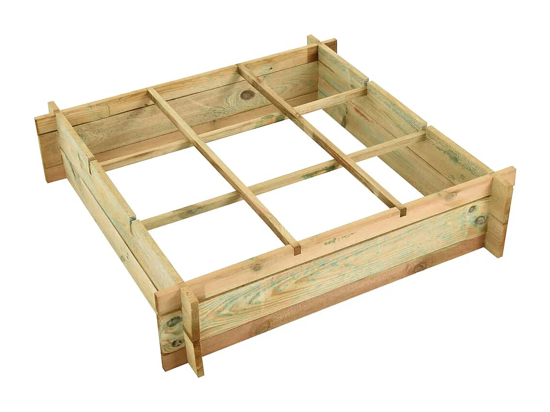 Verhoogd bed 90 x 90 x 20 cm Geïmpregneerd hout