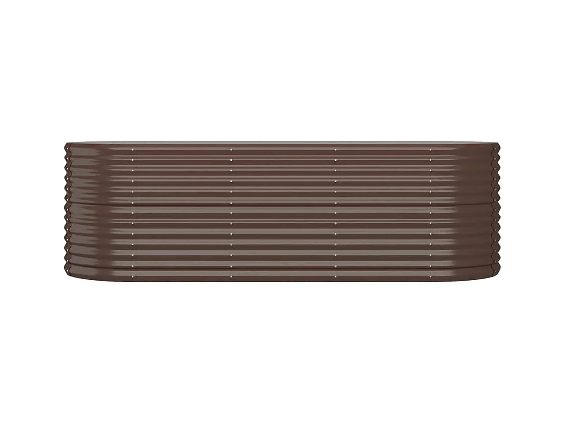 Letto da giardino rialzato in acciaio verniciato a polvere marrone