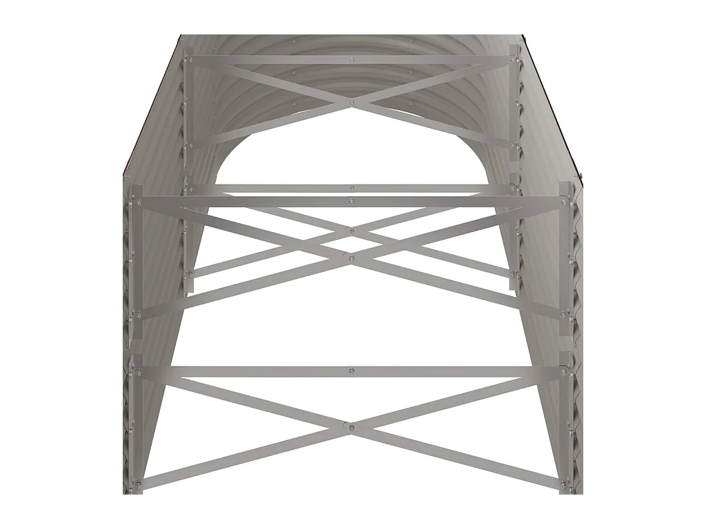 Letto da giardino rialzato in acciaio verniciato a polvere marrone