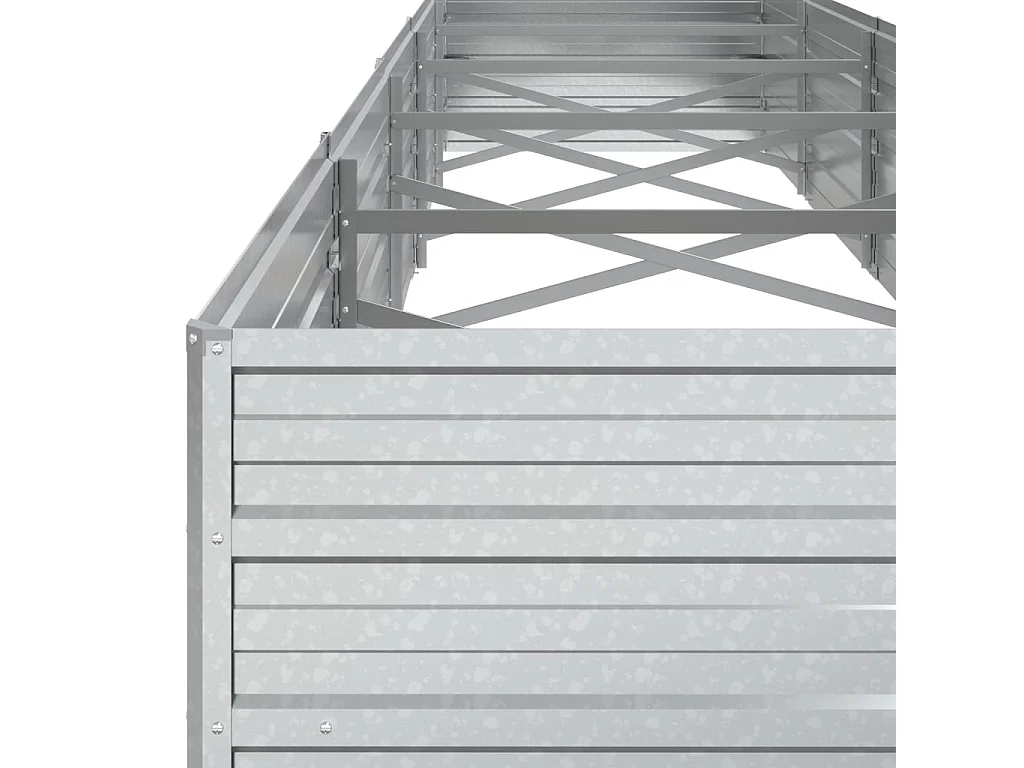 Bancal elevado 400x80x45 cm Acero galvanizado Plata