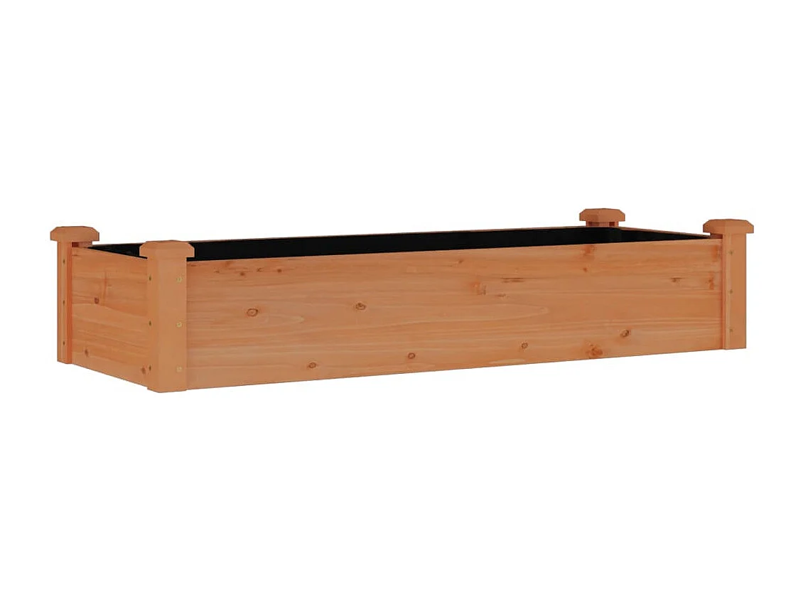 Lit surélevé de jardin doublure 120x45x25 cm bois massif sapin