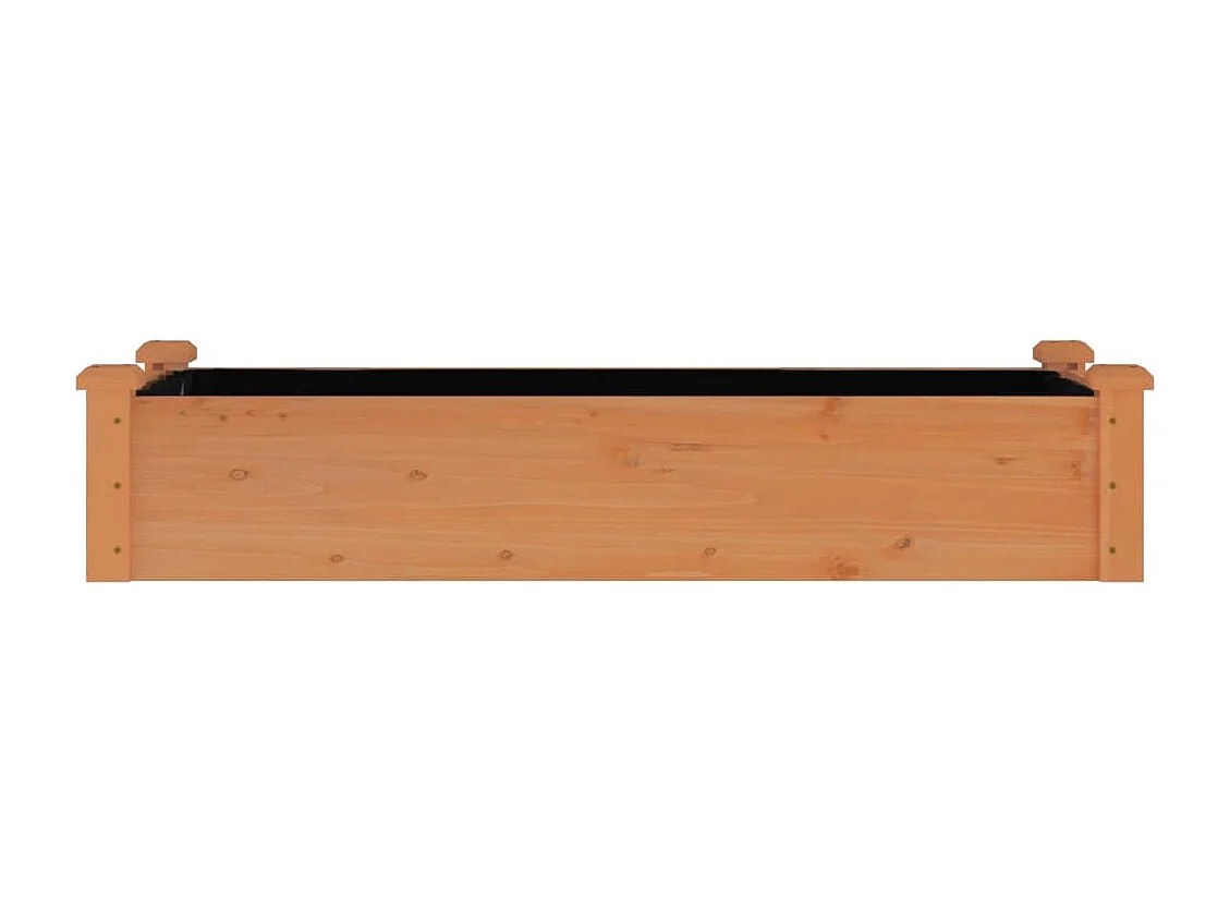Lit surélevé de jardin doublure 120x45x25 cm bois massif sapin