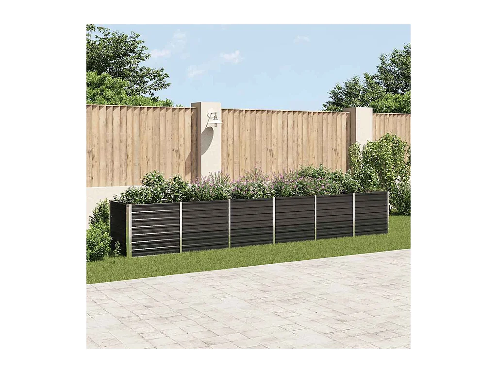 Lit surélevé de jardin Acier galvanisé 480x80x77 cm Anthracite